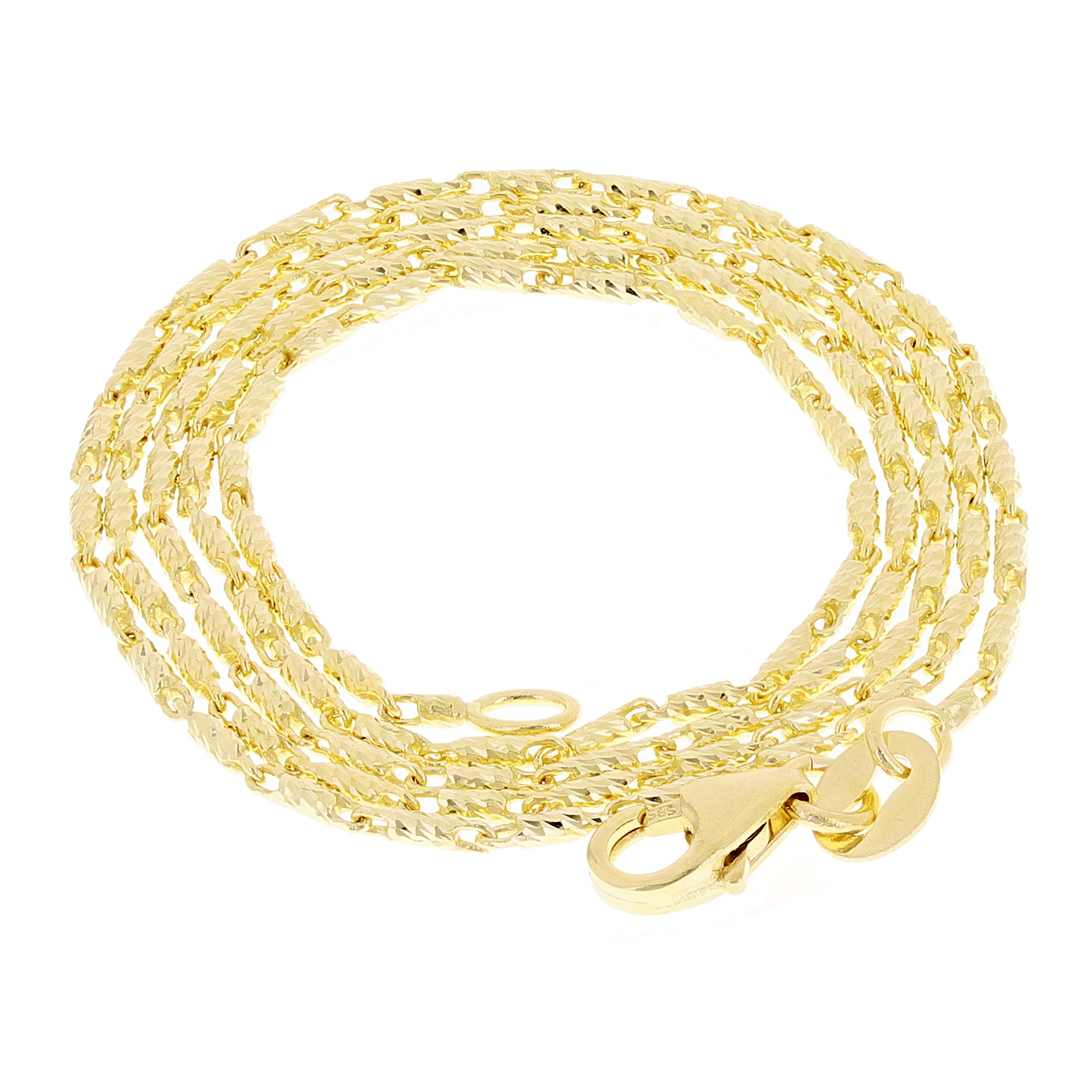 Italian 14k Yellow Gold Solid Raso Chain Necklace 1mm 16" 3 grams - 16" 3 grams