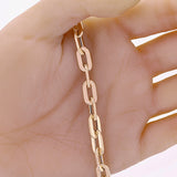 Italian 14k Yellow Gold Hollow Paper Clip Link Chain Bracelet 8" 7.3mm 8.2 grams