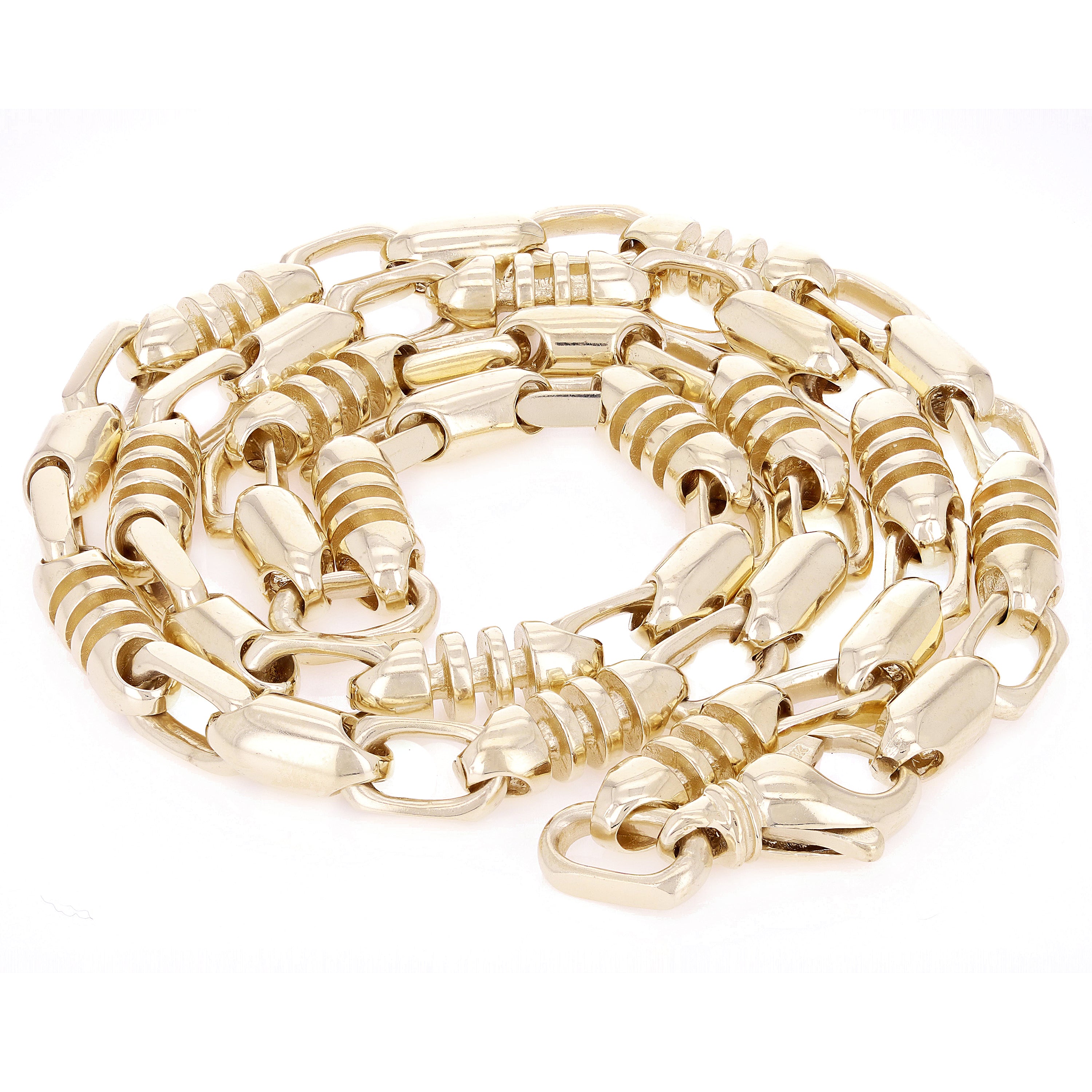 10k Yellow Gold Solid Handmade Link Chain Necklace 20" 7mm 77.6 grams - 20" 77.6 grams