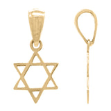 14k Yellow Gold Solid Small Jewish Star of David Charm Pendant 0.4 gram - Yellow