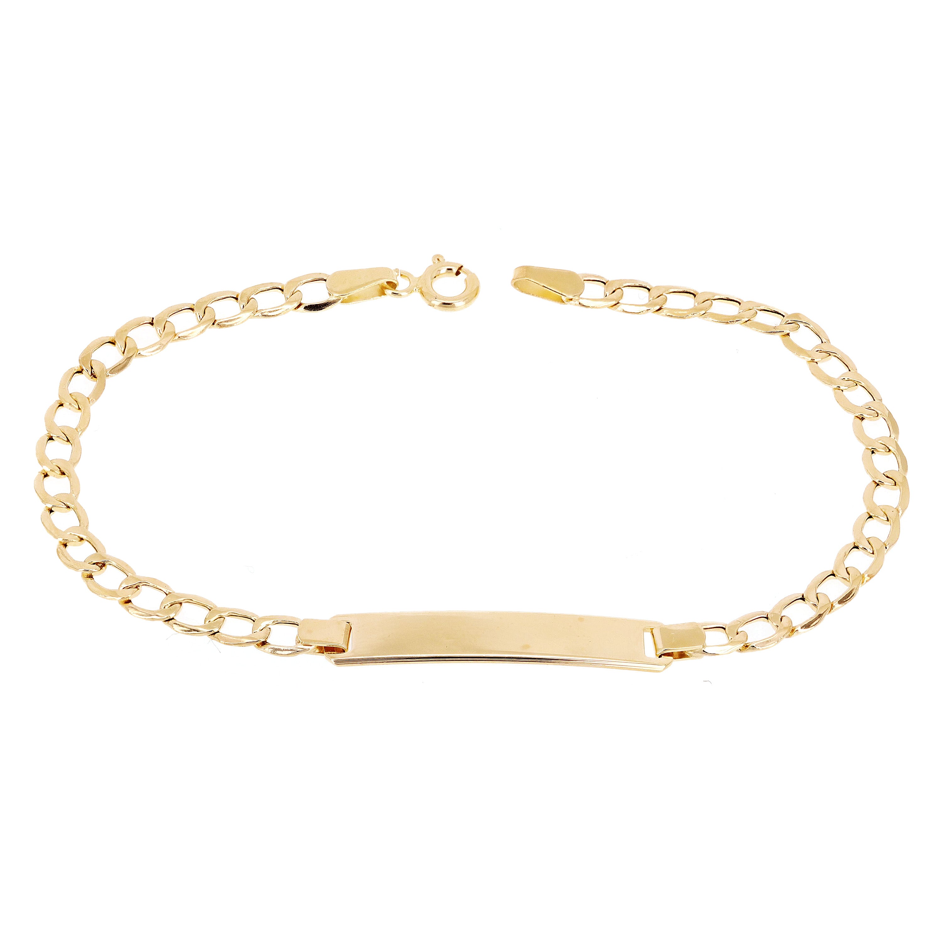 Italian 14k Yellow Gold Engravable Cuban Baby Kids ID Bracelet 5mm 6.5" 2.1grams