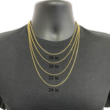 Italian 14k Yellow Gold Solid Diamond Cut Franco Chain Necklace 18" 2 mm 10.4 grams - 18"