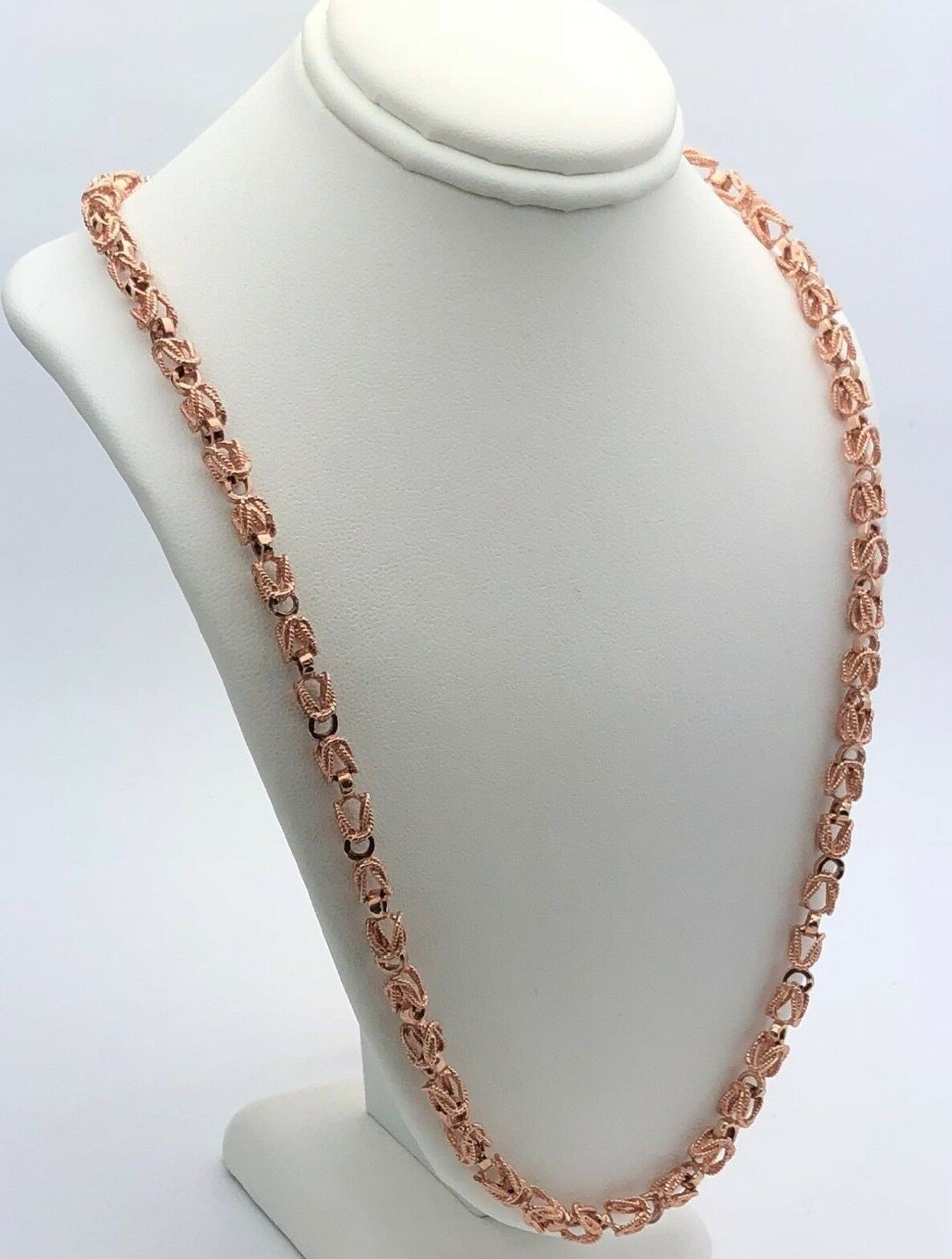 14k Rose Gold Handmade Fashion Link Necklace 20" 5mm 37.6 grams - Rose,20"