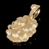 14k Yellow Gold Solid Oval Nugget Charm Pendant 1" 4.5 grams