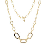 Italian 14k Yellow Gold Oval Links Necklace, Bracelet & Earrings Set 24.4 grams