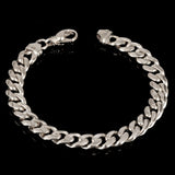 14k White Gold Solid Heavy Miami Cuban Chain Link Bracelet 8" 10 mm 52.8 grams with Lobster Clasp - White,8"