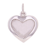 14k White Gold Satin Finish Small Heart Polished Finish Charm Pendant 1g