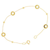 Italian 14k Yellow Gold Station Round Ball Beads Charn Bracelet 7" 1.7 grams
