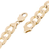 Men's 10k Yellow Gold Flat Cuban Link Chain Bracelet 7" 12.5mm 25.2 grams - 7"