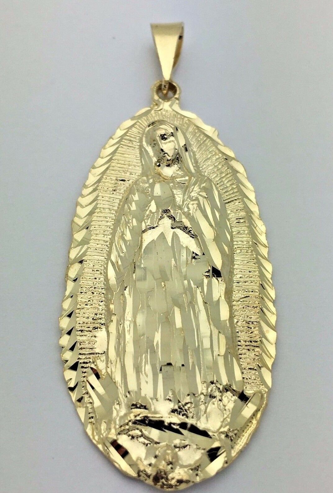 10k Yellow Gold Virgin Mary Lady of Guadalupe Religious Charm Pendant 8.5 grams