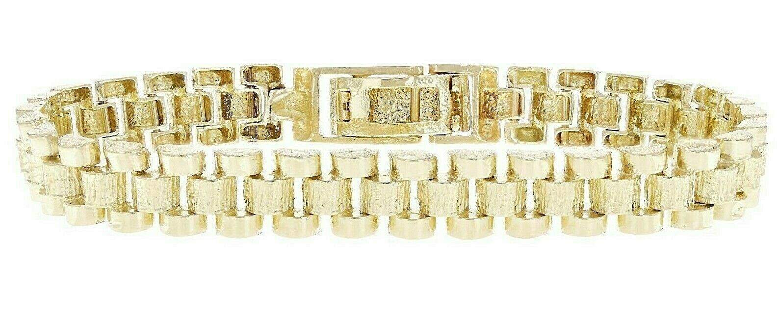 10k Yellow Gold Watch Link Bracelet Adjustable 7.25"-7.75" 8.5mm 18.8 grams - Yellow,7.75" 18.8 grams