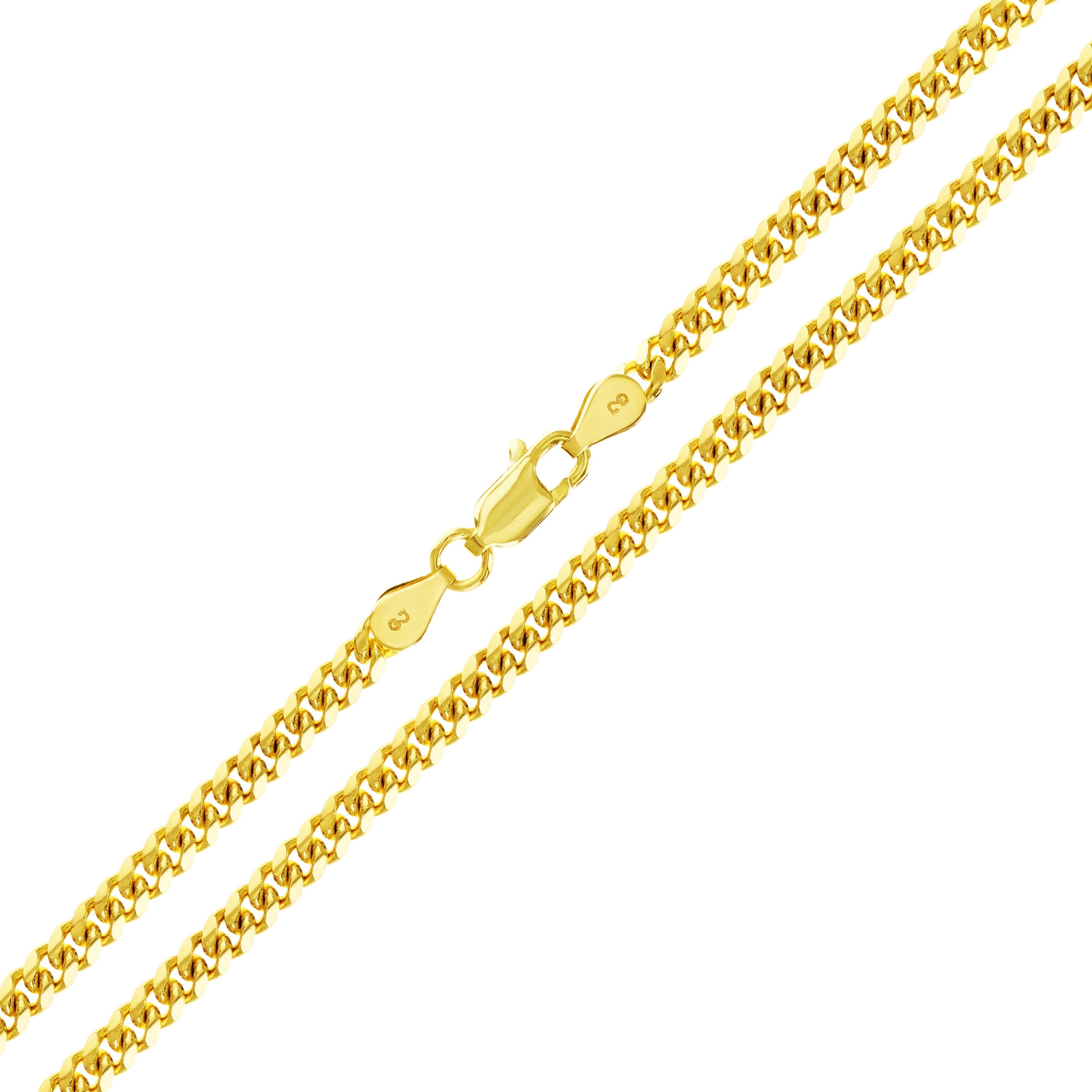 Italian 14k Yellow Gold Solid Miami Cuban Chain Necklace 18" 3.5mm 16 grams - 18" 16 grams