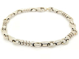 14k White Gold Handmade Fashion Link Bracelet 9" 6.3mm 26.5 grams - 9"