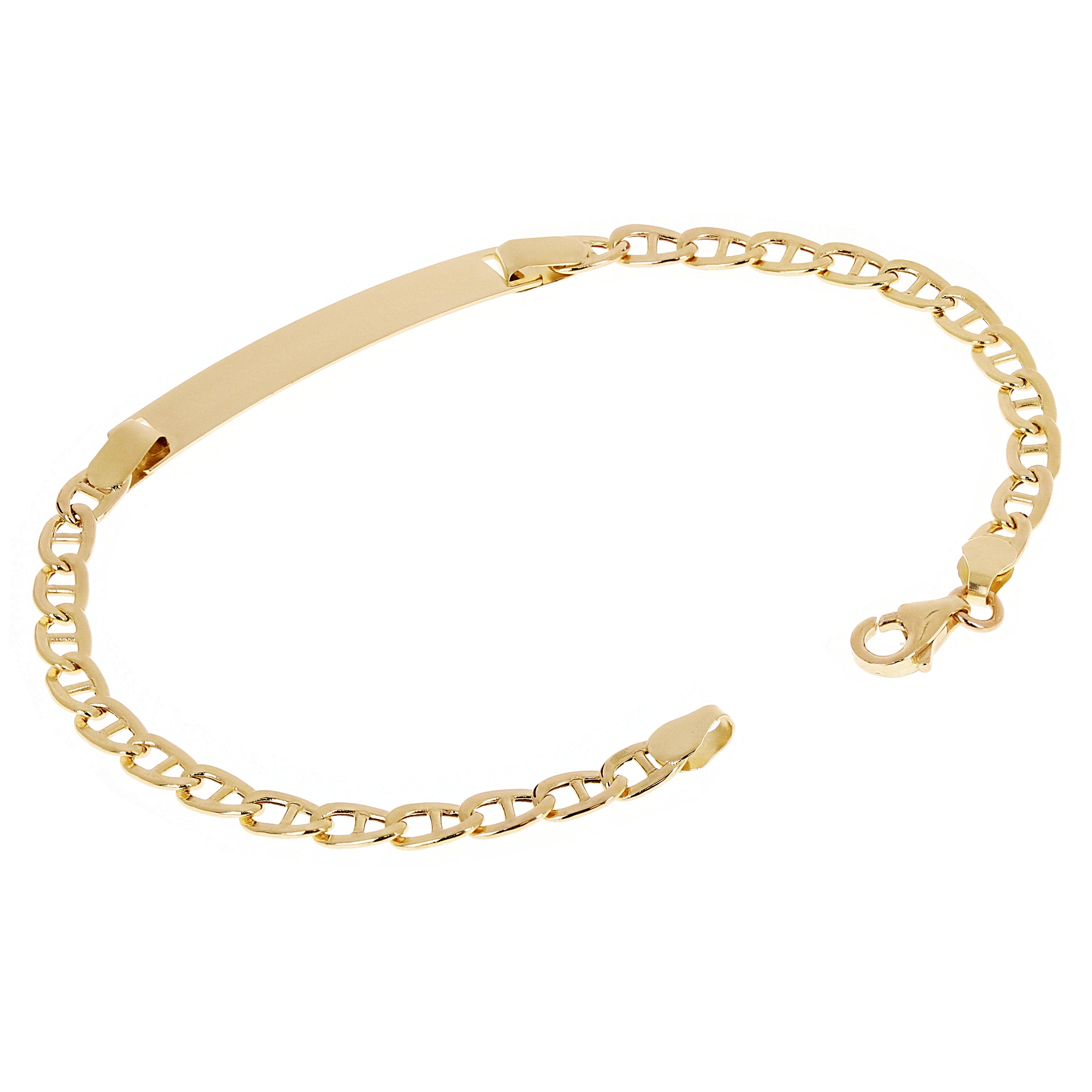 Italian 14k Yellow Gold Engravable Baby Kids Mariner ID Bracelet 5.5" 2.4 grams
