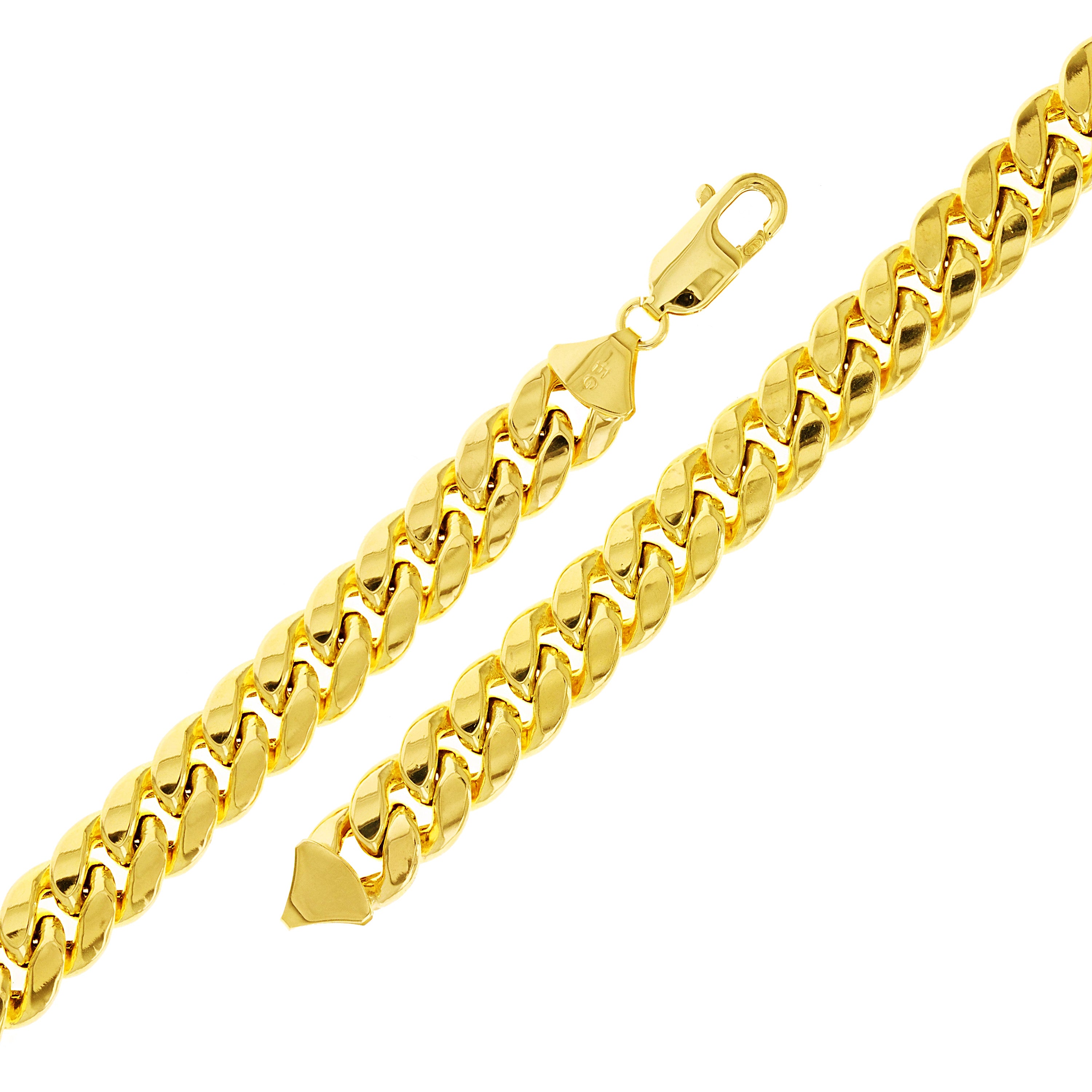 Italian 10k Yellow Gold Hollow Miami Cuban Chain Bracelet 8" 9.8mm 18.1 grams - 0.8" 18.1 grams