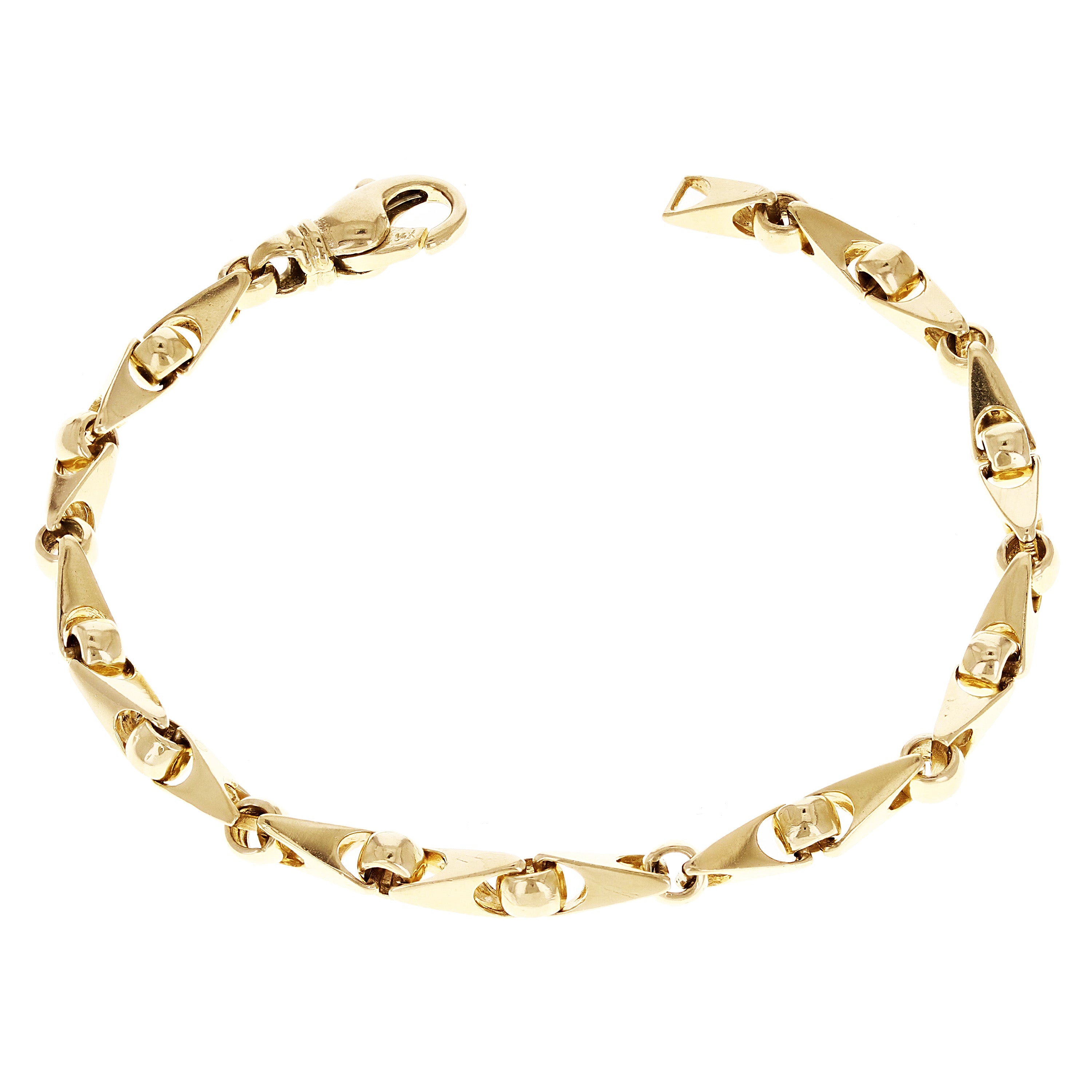 14k Yellow Gold Solid Handmade Fashion Link Bracelet 7" 5mm 17 grams - Yellow,7" 17 grams