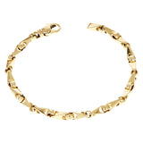 14k Yellow Gold Solid Handmade Fashion Link Bracelet 7" 5mm 17 grams - Yellow,7" 17 grams