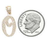 14k Yellow Gold Initial Letter O Alphabet Charm Pendant - Letter O,Yellow