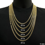 Italian 10k Yellow Gold Hollow Miami Cuban Chain Necklace 20" 6mm 18.8 grams - 20" 18.8 grams