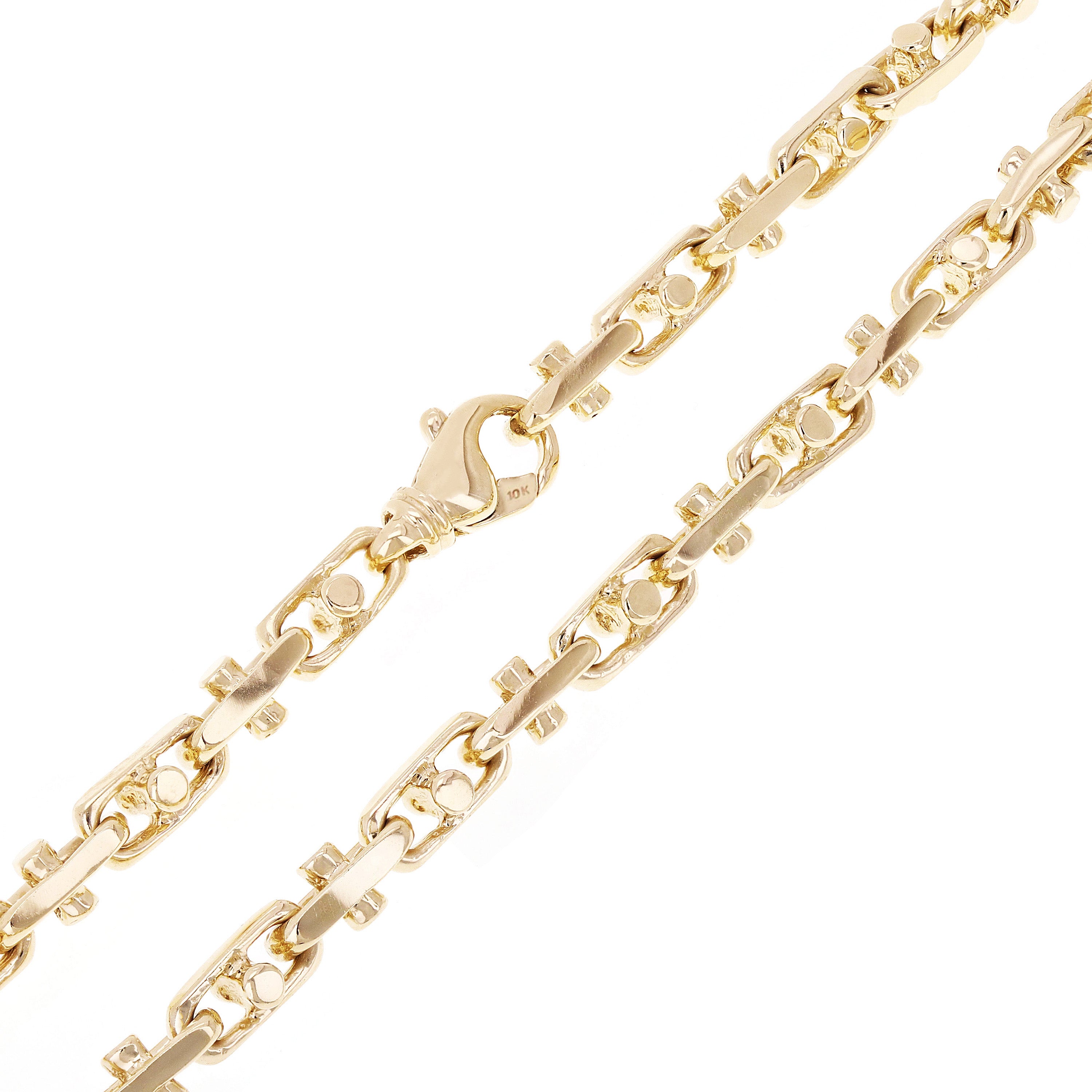 10k Yellow Gold Solid Heavy Handmade Link Chain Necklace 20" 7mm 64.4 grams - 20"