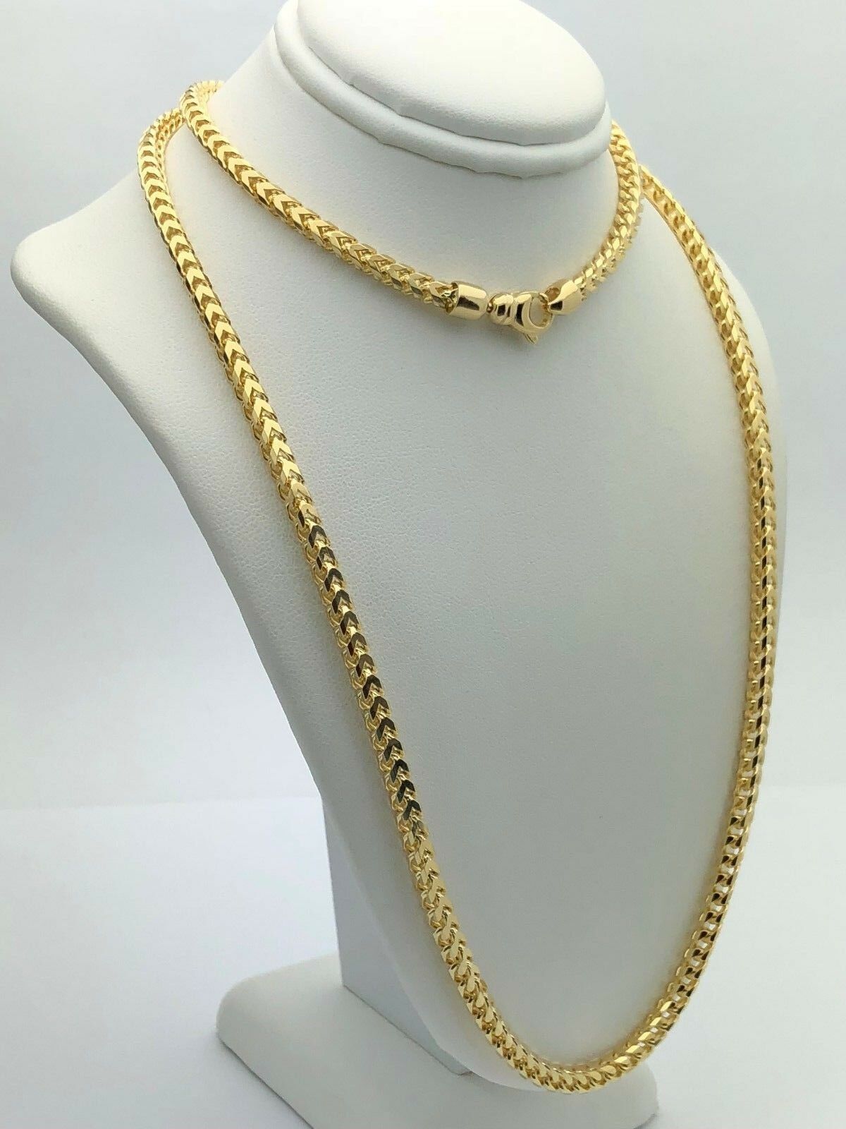 14k Yellow Gold Solid Franco Chain Link Necklace 26" 3.6mm 56.6 grams - 26"