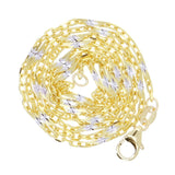 Italian 14k Two-Tone Solid Diamond Cut Raso Chain Necklace 16" 4.8 grams 1.3mm - 16" 4.8 grams