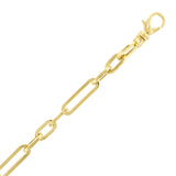 Italian 14k Yellow Gold Hollow Oval Paper Clip Links Bracelet 7.5" 6.2mm 6.9 grams