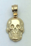 14k Yellow Gold Solid Small Skull Charm Pendant 1.4 grams