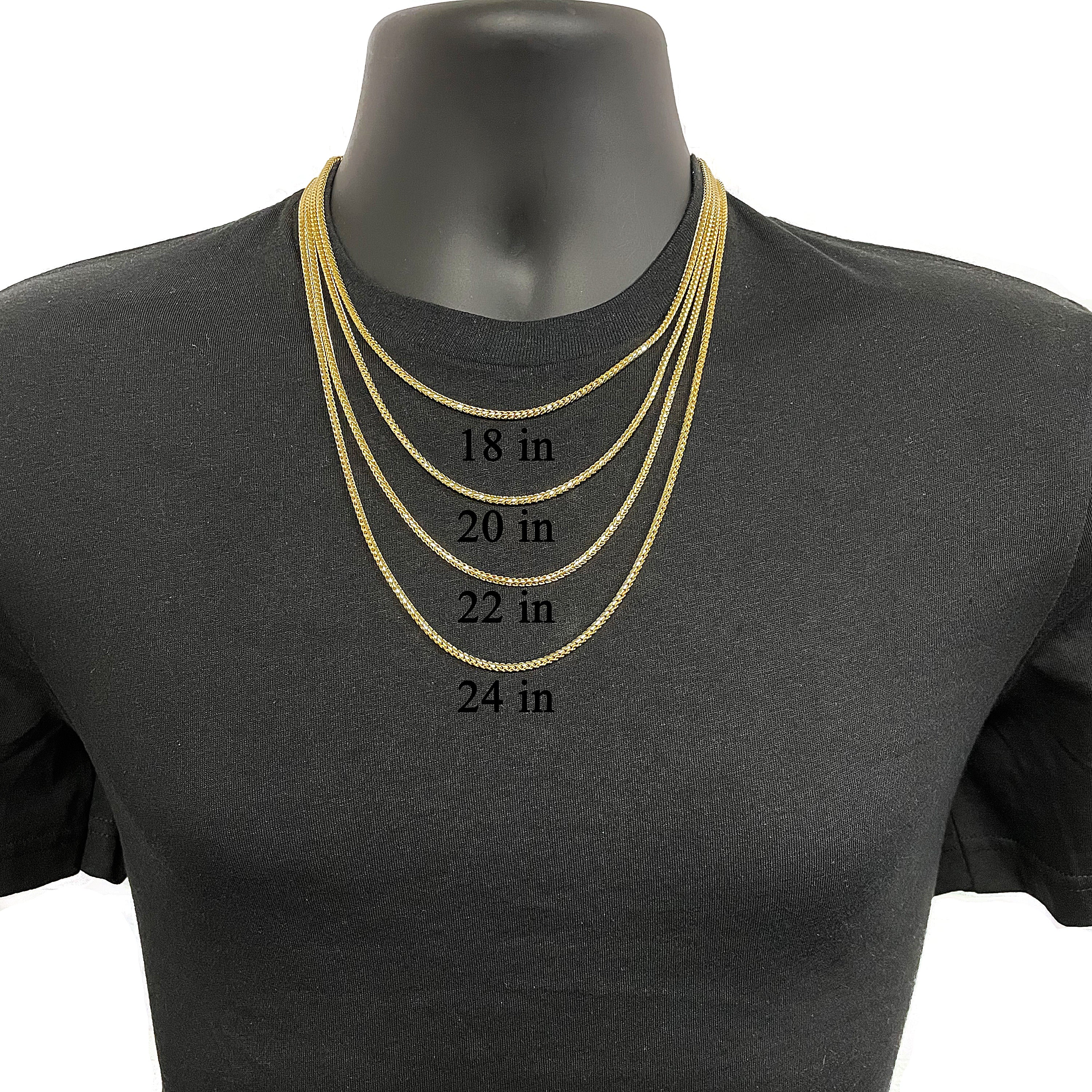 Italian 14k Yellow Gold Solid Diamond Cut Franco Chain Necklace
