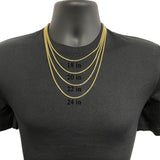 Italian 14k Yellow Gold Solid Diamond Cut Franco Chain Necklace
