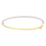 Italian 14k Yellow & White Gold Snakeskin & Shine Hollow Oval Bangle Bracelet