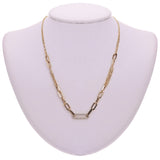 Italian 14k Yellow Gold Paper Clip Link Double Rolo Chain Necklace 18" 8 grams
