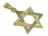 14k Yellow Gold Jewish Star of David Charm Pendant 1.75" 4.7 grams