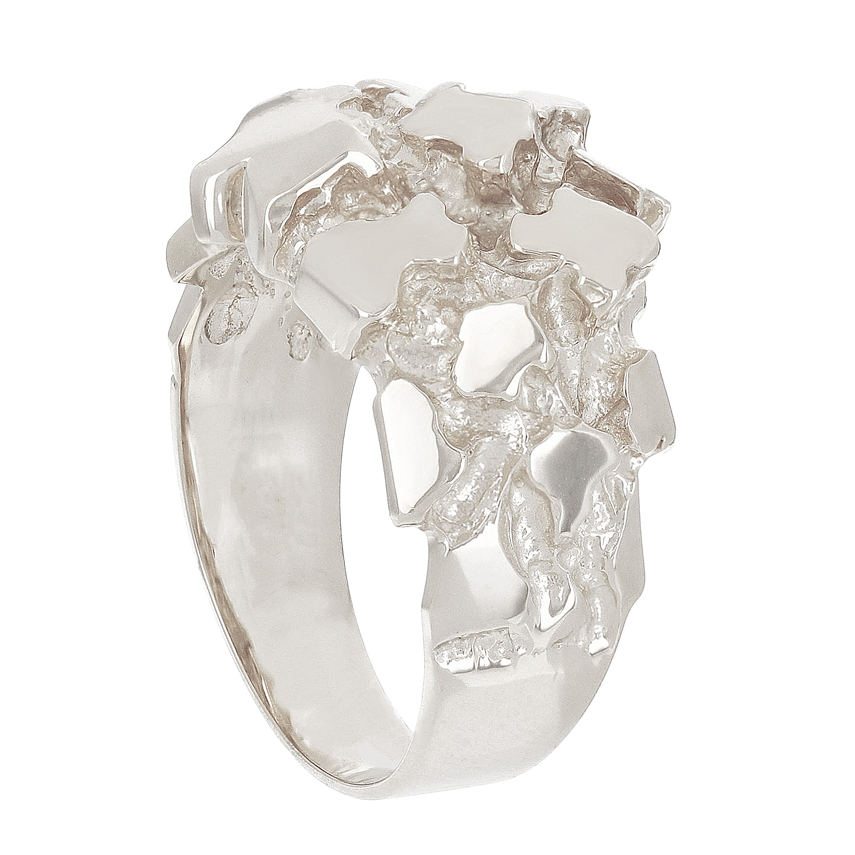 925 Sterling Silver Solid Heavy Nugget Ring Band Sizes 7-11
