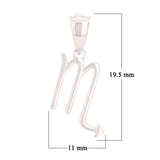 14k White Gold Scorpio Zodiac Sign Charm Pendant - Scorpio,White