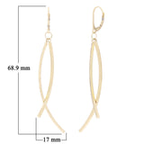 Italian 14k Yellow Gold Bright Shine Diamond Cut Infinity Dangle Earrings 2.7"