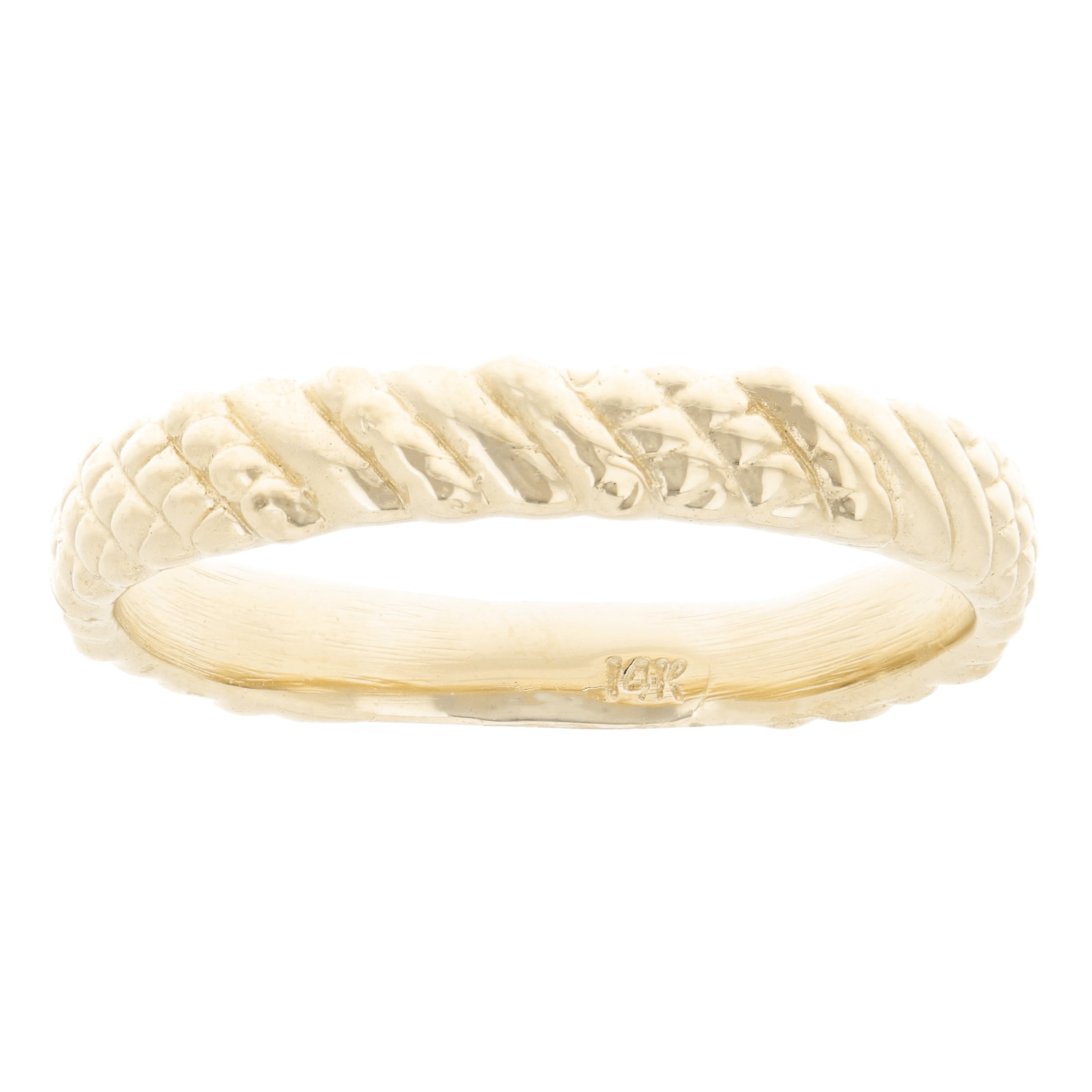 14k Yellow Gold Twist Pattern Ring 2.8 grams Size 6.5 - Yellow