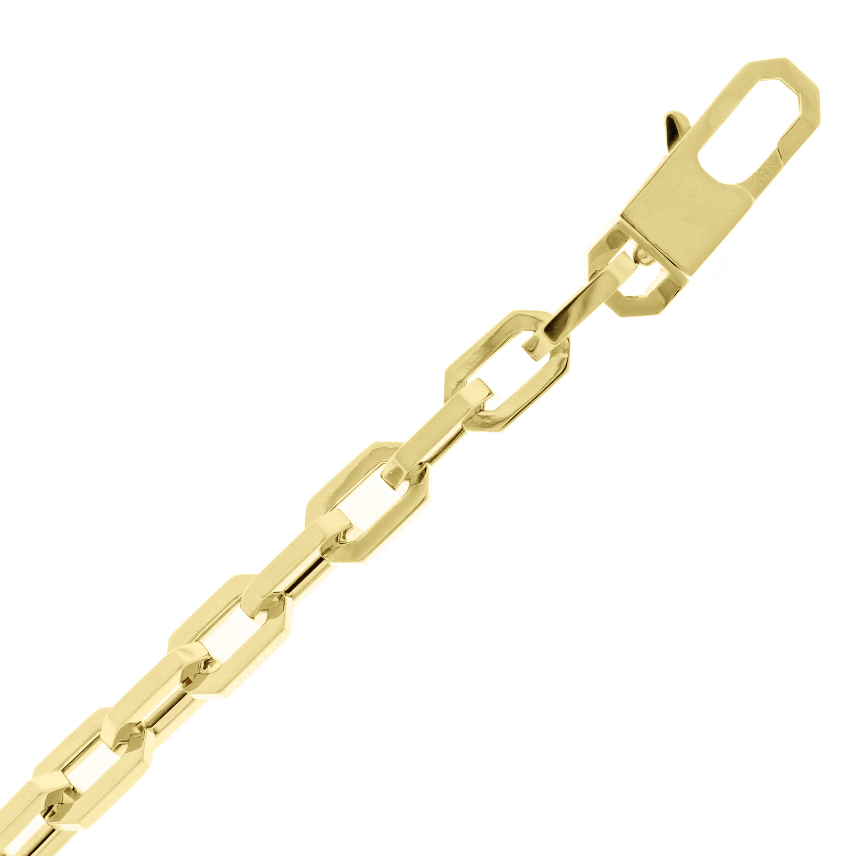 Italian 14k Yellow Gold Oval Beveled Link Chain Bracelet 8" 6mm 9.1 grams
