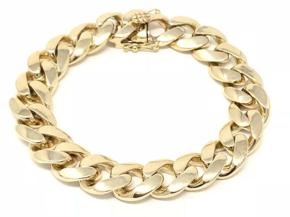 14k Yellow Gold Miami Cuban Chain Bracelet 8