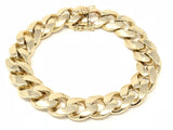 14k Yellow Gold Miami Cuban Chain Bracelet 8" 13.5mm 98 grams