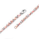 14k White & Rose Gold Handmade Fashion Link Bracelet 7" 5mm 15.5 grams - White and Rose,7" 15.5 grams