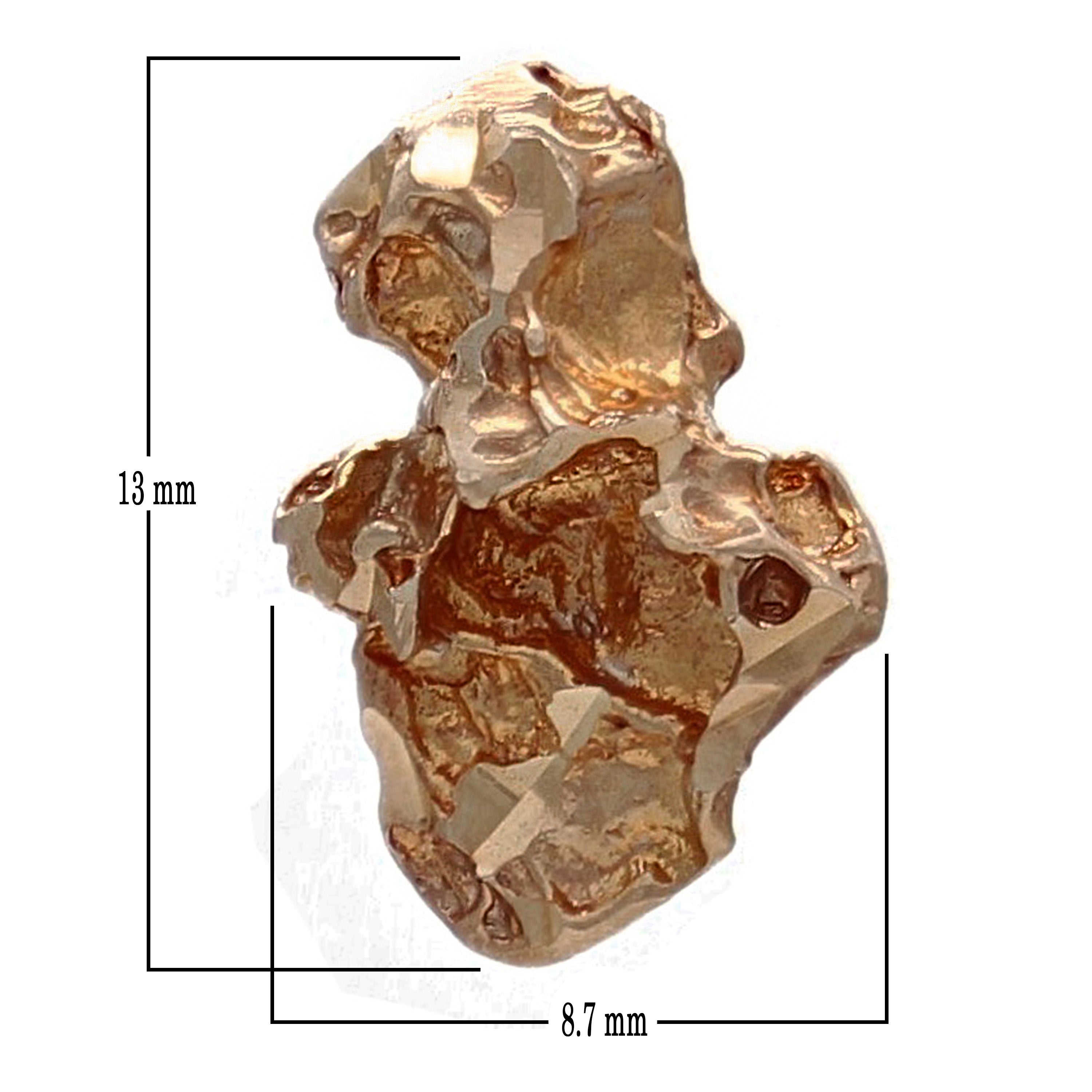 14k Rose Gold Solid Free Form Nugget Charm Pendant 0.9 gram - Rose