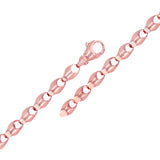 14k Rose Gold Solid Handmade Fashion Link Bracelet 8.5" 5.3mm 14 grams - Rose,8.5" 14 grams