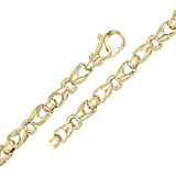 14k Yellow Gold Solid Handmade Bullet Style Link Bracelet 7" 6mm 21.7 grams - 7" 21.7 grams