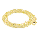 Italian 14k Yellow Gold Solid Raso Chain Necklace 1.2mm 18" 4.2 grams - 18" 4.2 grams