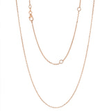 Italian 14k Rose Gold Rolo Chain Necklace Adjustable 16-20" 1.2mm 2.2 grams - 1.2 mm