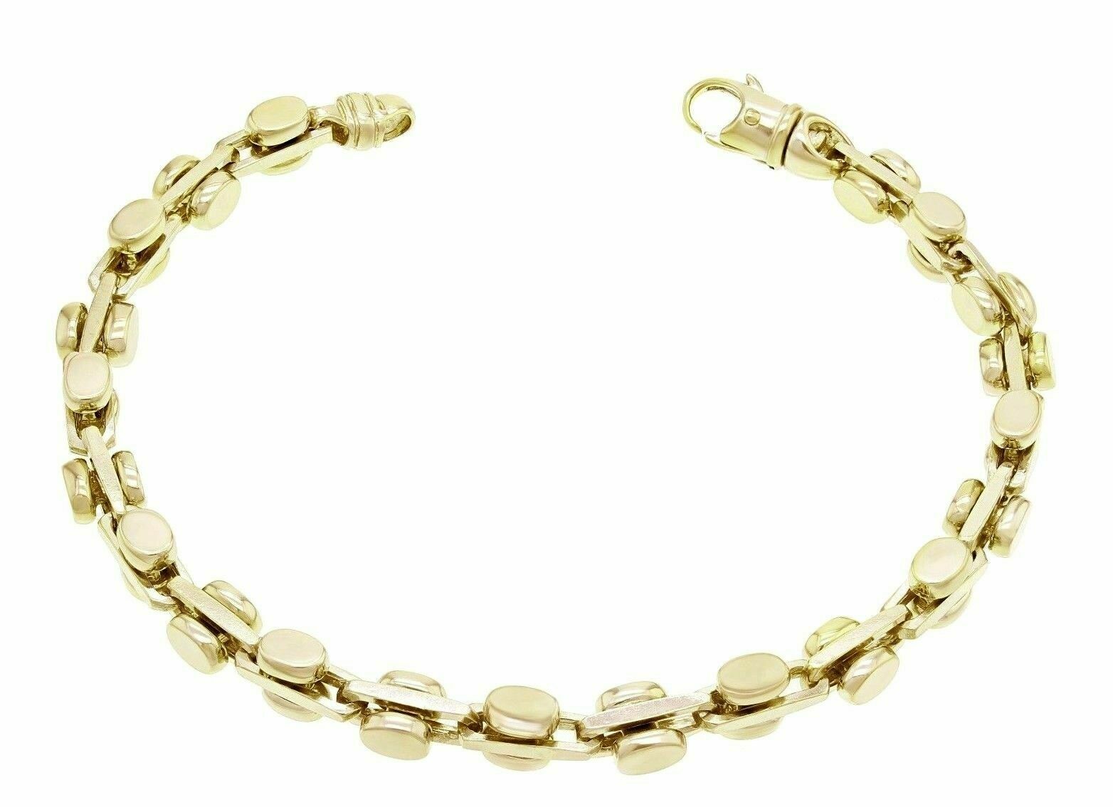 14k Yellow Gold Handmade Fashion Link Bracelet 8.5" 6mm 33 grams