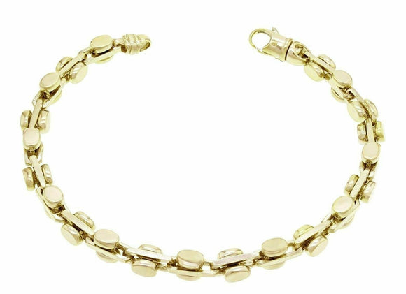 14k Yellow Gold Handmade Fashion Link Bracelet 8.5