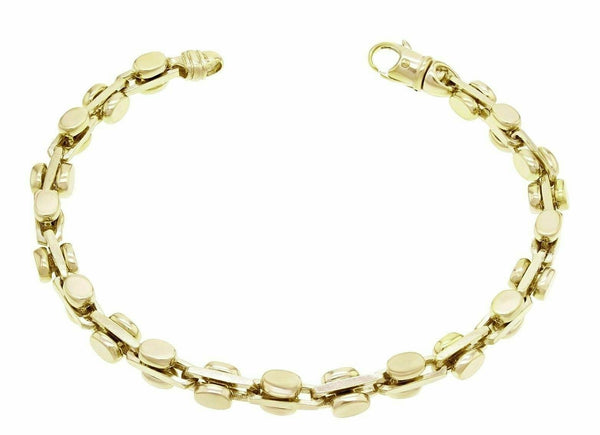 14k Yellow Gold Handmade Fashion Link Bracelet 8.5
