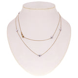 14k Two Tone Gold Round Station Necklace 37" 6mm 4.5 grams